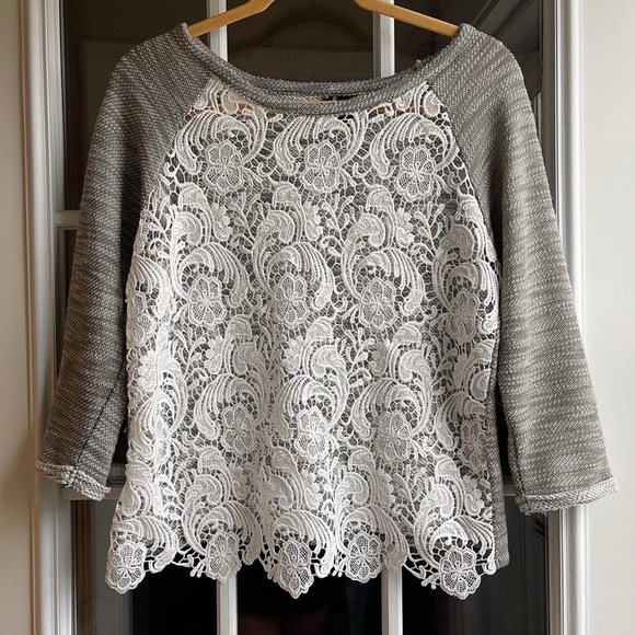 Lace front 3/4 sleeve top - Picture 2 of 10